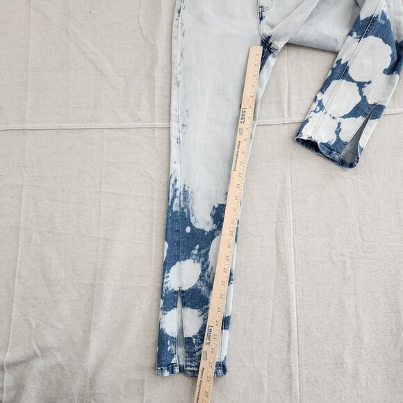 Luxe Moda Jeans Women 6 Blue Denim Acid Wash Straight Mid Rise Split Ankle 25x28 - Picture 5 of 15